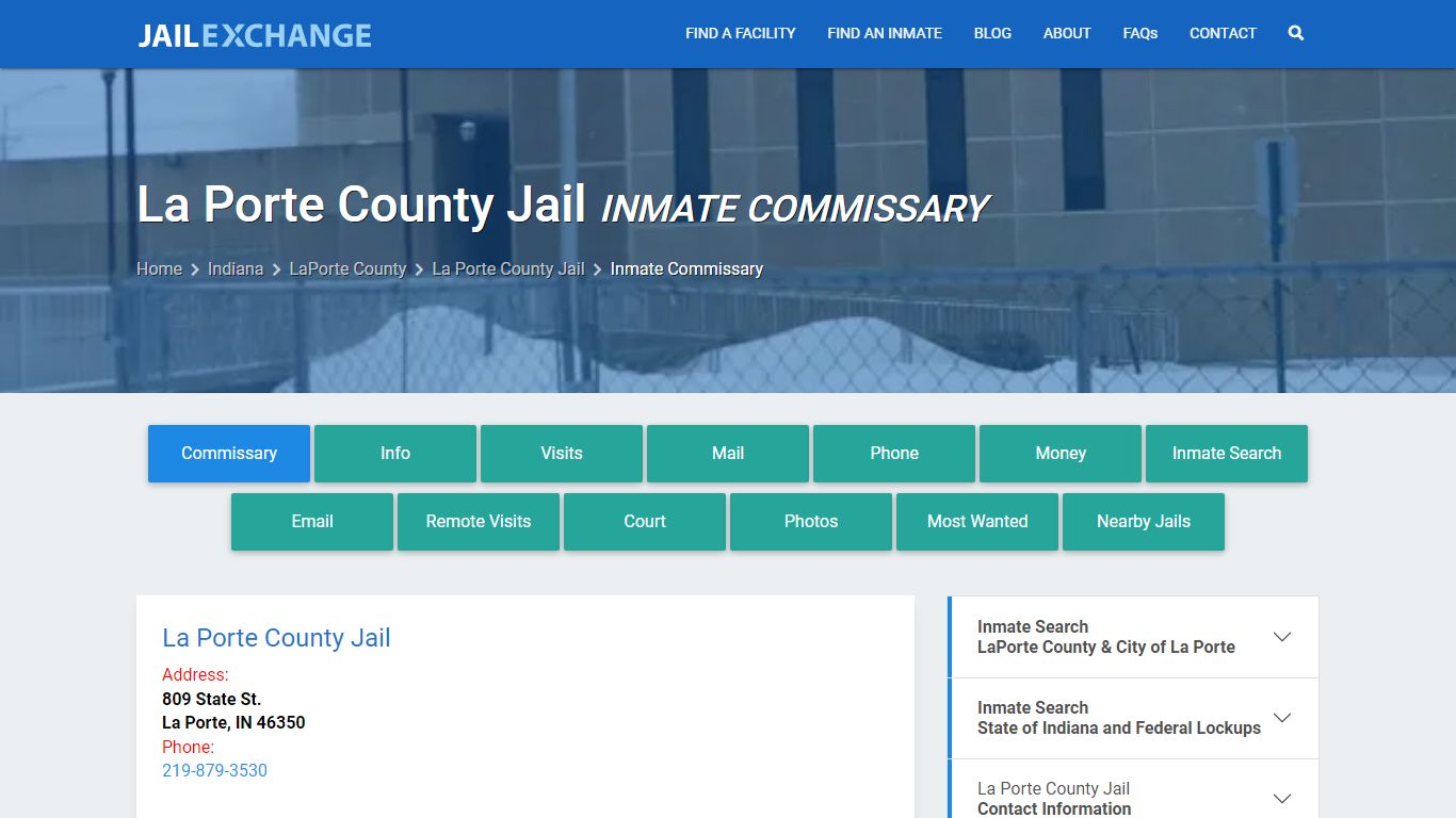 Inmate Commissary, Care Packs - La Porte County Jail, IN - Jail Exchange